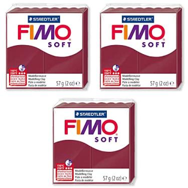 Imagem de FIMO Argila de modelagem de forno de polímero macio - Cores mais populares - 57 g - Conjunto de 3 - Merlot