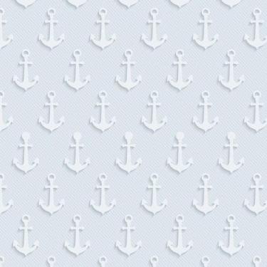 Imagem de Papel De Parede Adesivo Azul Claro E Ancora Infantil Bebê - LRP