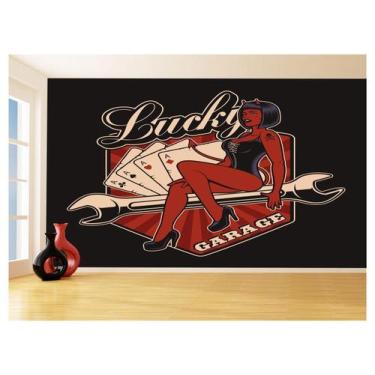 Imagem de Papel De Parede 3D Carro Antigo Hot Rod Pin Up 3,5M Cxr104 - Você Deco