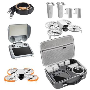 Imagem de DJI Conjunto de acessórios flip 5 em 1 para controle de tela RC 2, estojo de transporte portátil para 3 baterias, protetores de hélice, trem de pouso, para-sol e alça, compatível com DJI Flip (RC 2