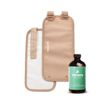 Imagem de Vanera Kit de óleo de rícino para braços – Óleo de rícino + envoltório de braço reutilizável, lado interno de algodão macio, alças ajustáveis, cabe no braço esquerdo ou direito, rotina doméstica