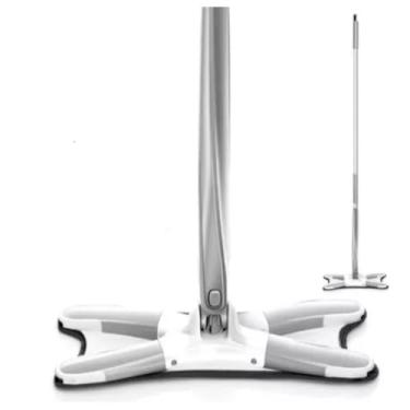 Imagem de Mop X Multiuso Limpeza de Casa - Esfregão Microfibra360 circ, Design Ergonômico, Torção Automática (Mãos Livres), Rodo Limpa Cantos e Rodapés, para Pisos e Paredes