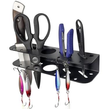 Imagem de SINNNBLE Suporte de ferramentas de pesca para barco, organizador de ferramentas de pesca, acessórios de barco de pesca, alicate, facas, suporte de iscas para barco (preto)