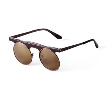 Imagem de HCHES Óculos de Sol Femininos Retrô com Armação Redonda Pequena e Espelhada, em Metal, Modelo Único (4)