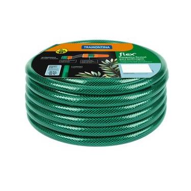 Imagem de Mangueira Flex Tramontina Verde em PVC 3 Camadas 30 m com Engate Rosqueado e Esguicho