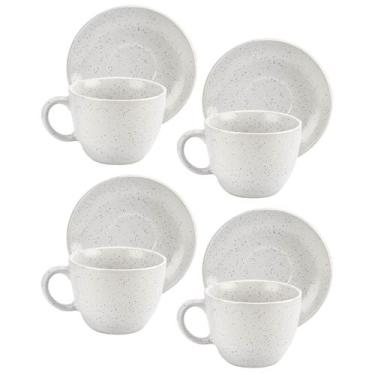 Imagem de Conjunto De Xícaras Com Pires 8 Peças Branco 210Ml - Wincy