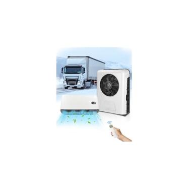 Imagem de Treeligo Ar condicionado de caminhão de 12 V, ar condicionado de resfriamento rápido de 9500 BTU com tecnologia inversor, mini unidade AC dividida silenciosa de 12 volts para caminhões, trailers