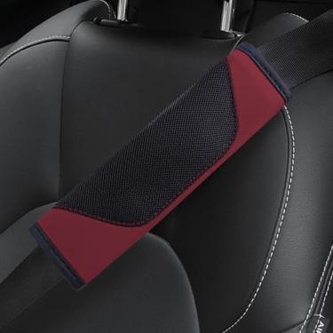 Imagem de Hbxdeco 2 peças de capa de cinto de segurança de carro, capas de cinto de segurança de malha macia e couro para carros, protetor de almofada de cinto de segurança automotivo, capas de alça de ombro