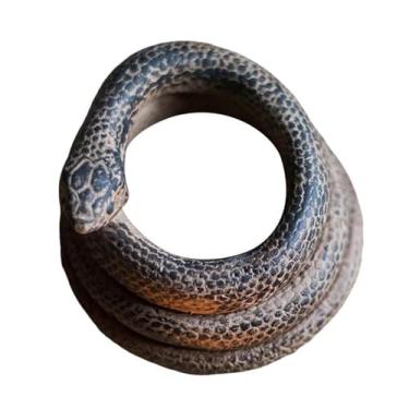 Imagem de Castiçal de concreto de cobra enrolada suporte de vela votiva vela vela vela cobra castiçal decoração ornamento de mesa de festa de fim de ano, C, 9 * 8 * 4 cm