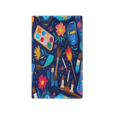 Imagem de Wassud Placa de cobertura de interruptor de luz, capas de tomada de interruptor único, placa de parede, pincéis coloridos, decoração de casa, sala de estar, quarto, decoração