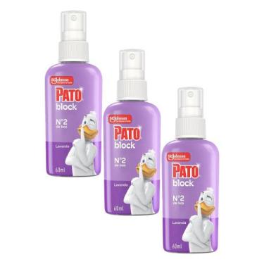 Imagem de Kit 3 Odorizadores Sanitários Líquido Pato Block Lavanda 60ml Spray
