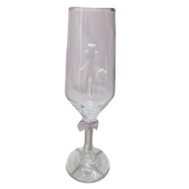 Imagem de Taça Vidro Casamento Noivos Presente Amor - Meta Atacado