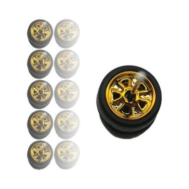 Imagem de Rodas De Modelo De Brinquedo Em Escala 1/64 Com Pneus De Borracha Lisa