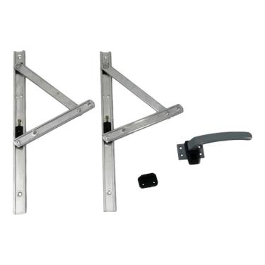 Imagem de Kit Braço Janela Maxim-ar 30cm + Fecho Alavanca Natural