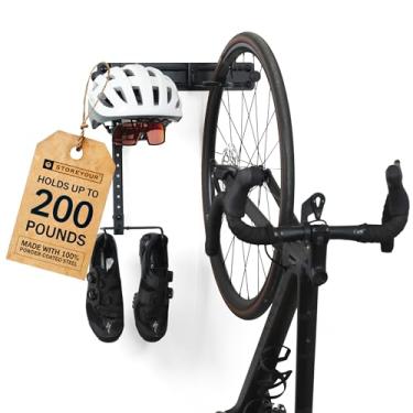 Imagem de StoreYourBoard Suporte modular de parede BLAT – Sistema ajustável de montagem na parede para bicicletas de montanha e bicicletas de estrada – Comporta bicicleta com acessórios – Ganchos de