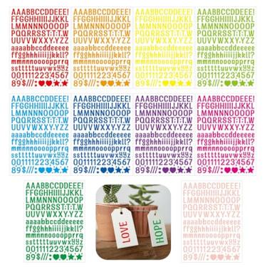 Imagem de 3040 peças, 20 folhas, adesivos com números de letras pequenas, adesivos autoadesivos de vinil de 1,27 cm, à prova d'água, portas, placas, álbum de recortes (10 cores mistas)