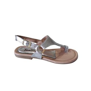 Imagem de Sandalia Rasteira Feminina de Dedo (Prata, BR, Adulto, Numérico, M, 34)
