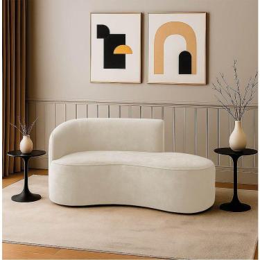 Imagem de Sofá 2 Lugares Orgânico 140cm Morgan Cotelê Ext/veludo Bege D03 - D'rossi