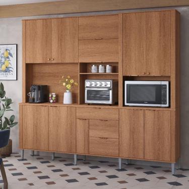 Imagem de Armário De Cozinha 10 Portas 4 Gavetas Astra Jequitibá - Lukaliam