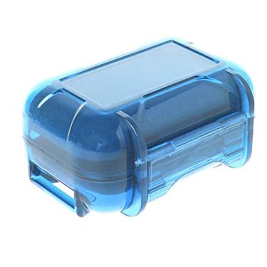 Imagem de FEDAI Capa para fone de ouvido, caixa de armazenamento rígido de resina ABS capa protetora multifuncional para fone de ouvido, fone de ouvido, monitor intra-auricular (azul)