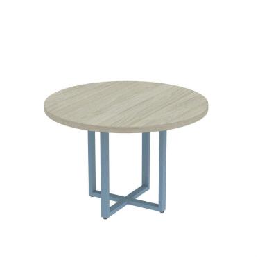 Imagem de Mesa Reunião Redonda 1100pe40tub Castanheira Natural-azul Dali