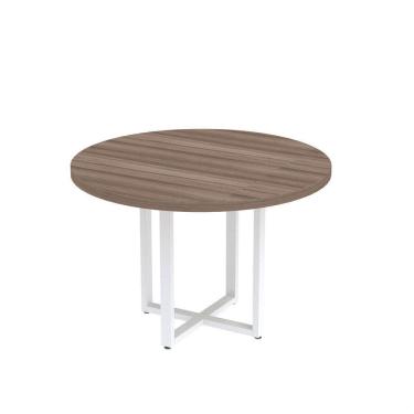 Imagem de Mesa Reunião Redonda 1100pe40tub Walnut-branco