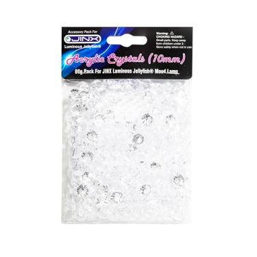 Imagem de JINX LUMINOUS JELLYFISH Pacote de acessórios de cristal – Pedras de acrílico transparente de 10 mm para lâmpada de humor com tema de oceano e kit de decoração de aquário elegante, pacote com 180 g