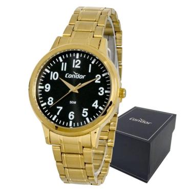 Imagem de Relógio Masculino Condor de Pulso Original Resistente Dourad-Feminino
