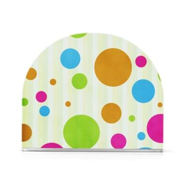 Imagem de Porta-guardanapos de papel acrílico de bolinhas coloridas, suporte de toalha de papel de campista em forma de U, suporte de guardanapo moderno para mesa, suporte de toalha de papel de mão