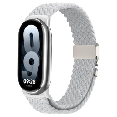 Imagem de Issinlky Pulseira trançada de nylon compatível com Xiao Mi Band 8/9/10, pulseira elástica de substituição para mulheres e homens