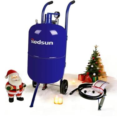 Imagem de Sand Blaster 10 galões abrasivo Blaster Kit de jateamento de areia portátil para remoção de tinta, manchas, ferrugem, jateador de areia de pressão compatível (azul)