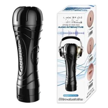 Imagem de Masturbador Lanterna Formato De Boca Com Vibração E Voz Masturbador Masculino Multivelocidade MA198B