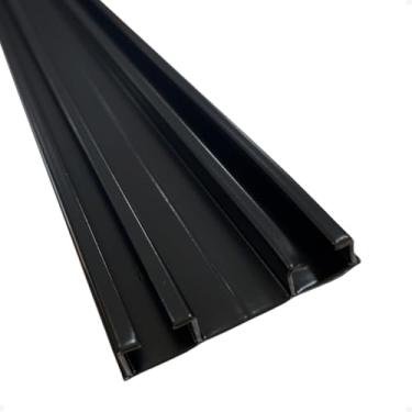 Imagem de Trilho Suiço Duplo Guia Max Cortina Teto/Cortineiro Kit Instalação - 1m até 5m trilho suíço para cortina (PRETO,1,50M - EM 2 BARRAS)