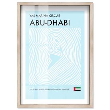 Imagem de Pôster Abu-Dhabi Circuit Shadowbox Print Formula 1 por Notoriart, moldura loira, 43 x 63 cm