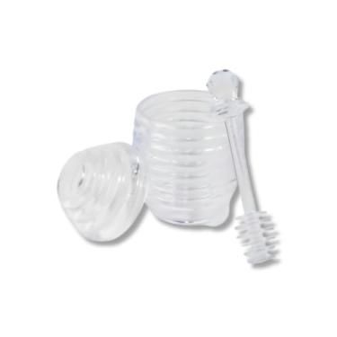Imagem de Meleira de Acrílico Premium com Tampa e Pegador – Design Transparente, Elegante e Resistente | Sirva Mel com Charme e Sofisticação