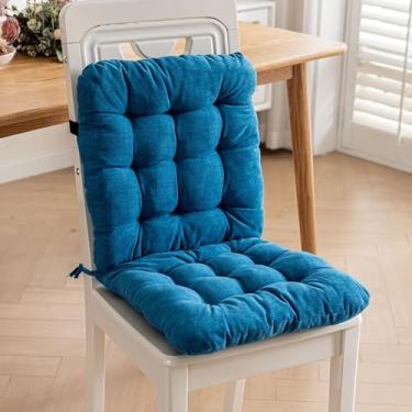 Imagem de BAHULA Almofada de cadeira de balanço, almofada de cadeira para móveis de pátio, almofada mais grossa macia e confortável para sala de estar ao ar livre, interior, escritório, azul, 40 x 80 cm