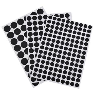Imagem de 290 adesivos de tampa de furo de parafuso, tampas de cobertura de orifício de parafuso de PVC, 3 folhas de 12 mm 15 mm 21 mm adesivos autoadesivos à prova de poeira, para armário de móveis de madeira