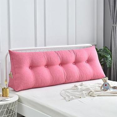 Imagem de Almofada confortável para cama lombar, almofada de leitura, encosto, triangular, cabeceira, cama, almofada de cunha, grande almofada de leitura para janela de sacada, tatami, sofá, quarto, rosa, 80 x