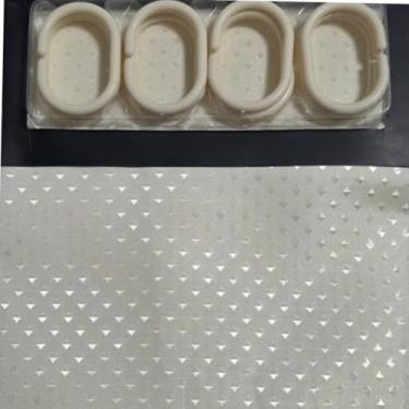 Imagem de Cortina para Box Banheiro 180x180cm com Ganchos Antimofo Uso Diário Ideal para Box banheiro Design Elegante (Creme)