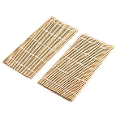 Imagem de GLOGLOW Material de Faca, Inclui 2 Esteiras de Enrolar, 5 Pauzinhos, 1 Remo, 1 Lâmina, para Família e Festas Kit de Fazer Sushi, Bambu Nan