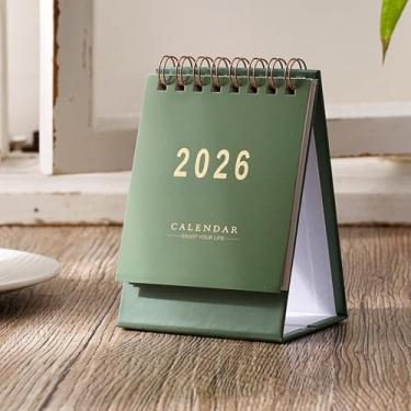 Imagem de 1 calendário de mesa 2026, mini calendário de mesa para escritório em casa, escola, calendário de mesa de longo prazo cobrindo 2026 a 2027.06, organizador compacto para planejamento diário