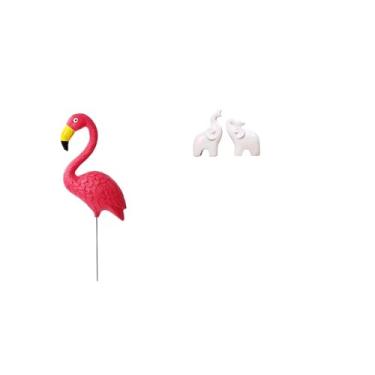 Imagem de Whtkoph Conjunto de Esculturas de Flamingos para Jardim, Ideal para Decorar a Casa E Como Enfeite de Fadas para Festas Ao Ar Livre.