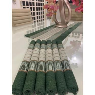 Imagem de Jogo Americano 07 PeçAs. ContéM 06 Lugares E 01 Trilho De Mesa, Tecido AlgodãO.(JGAM10)