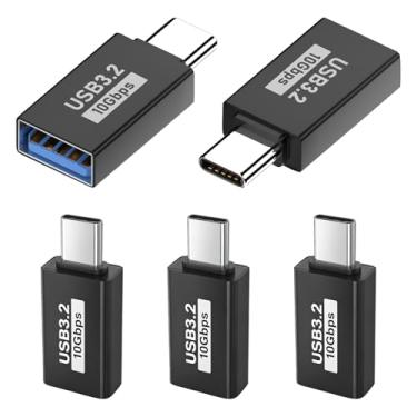Imagem de Nelumbo Adaptador USB C para USB, 0Gbps USB3.2 Gen 2 cabe lado a lado, adaptador tipo C macho para fêmea A 3.2 compatível com dispositivos iPhone 17 16 Pro Max/iPad/iMac/MacBook Pro e Thunderbolt 4/3