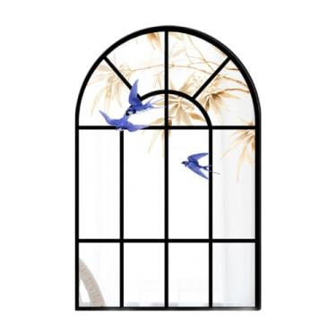 Imagem de FLCPJGV Espelho de Parede com Design de Janela em Arco, Espelho Decorativo em Madeira E Acrílico, Minimalista, para Sala de Estar, Quarto, Banheiro E de, B, Tamanho real