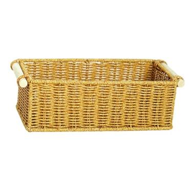 Imagem de Generic Cesta de vime para frutas, organizador de mesa multifuncional para frutas e vegetais, ideal para escritório, cozinha, dormitório e banheiro, L