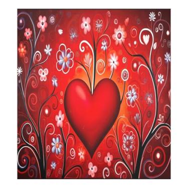 Imagem de Blueangle Capa de ímã de lava-louças coração vermelho dos namorados, decoração da capa da máquina de lavar louça, adesivos de eletrodomésticos, adesivos de eletrodomésticos, 58 cm C x 66 cm adesivo