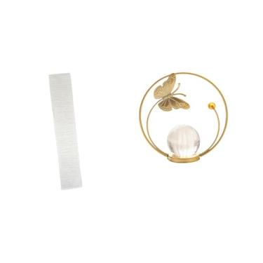 Imagem de Whtkoph Escultura de Cúpula de Cristal para Abajur de Chão, Decoração Aconchegante para Sala de Estar, Luminária de Chão, Cobertura de Luz, Figura de Metal, O