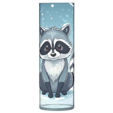 Imagem de CEBUGI Lindo vaso de flores guaxinim 10 x 30 cm, vaso cilíndrico para flores, vaso transparente inquebrável para decoração de casa de festa de casamento