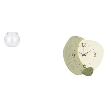 Imagem de Whtkoph Pequeno Aquário Transparente para Peixes Pequenos, Ornamento Redondo, Tigela para Aquário, Vaso, Mesa de Escritório, Relógio de Parede Silencioso, Dec